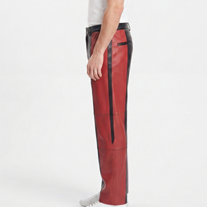 <b>Men's</b> High Quality Oversize <b>Leather</b> <b>Trousers</b> Fashion Baggy Pants Custom Loose Premium Midweight Breathable Eco-Friendly High - Product Image 3