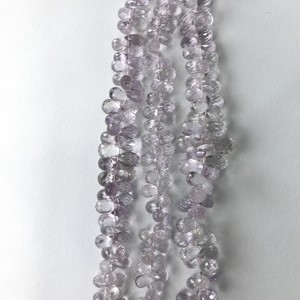 ลูกปัดอะมีทิสต์สีชมพูทรงหยดน้ำ เจียระไนเหลี่ยมเพชร ขนาด 5x8 มม.-7x12 มม. แท้ 100% รับรองโดย IGI เกรด AAA สำหรับทำเครื่องประดับ Vivaaz Gems - Product Image 2