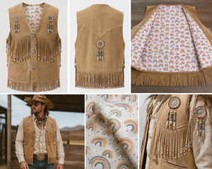 Chaleco de Cuero de Gamuza Estilo Vaquero Occidental para Hombre, Diseño Moderno con Flecos, Gran Venta |   Proveedor de Chalecos de Cuero Hechos a Mano de Primera Calidad - Product Image 5
