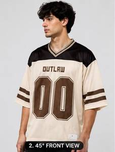 Camiseta Deportiva de Malla de Fútbol Americano Extra Grande Personalizada para Hombre, Estilo Vintage con Cuello en V, Transpirable, de Poliéster - Product Image 4