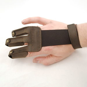 Gant de tir à l'arc professionnel en cuir, protection à trois doigts, équipement de tir à l'arc, accessoire sportif en cuir véritable - Product Image 4