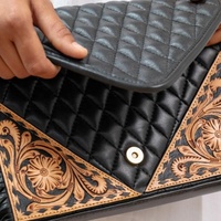 Nouveau véritable main usiné imprimé floral franges 100% en cuir véritable sac à bandoulière Unique Western élégant sacs de soirée ensembles combinés