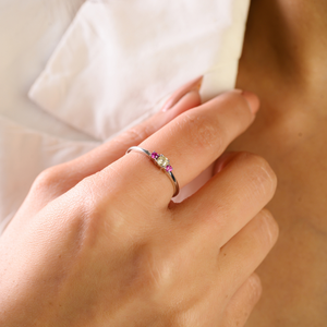 สินค้าขายดี แหวนทองคำขาวแท้ 14K ประดับทับทิมและเพชรเหลือง ดีไซน์เรียบหรู เหมาะสำหรับสวมใส่ทุกวัน สำหรับผู้หญิง - Product Image 2