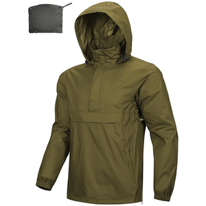 Veste coupe-vent décontractée pour homme, légère, zippée, imperméable, respirante, pour la randonnée en plein air - Product Image 3