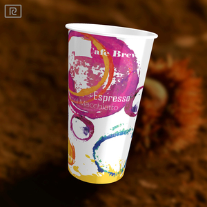 Taza de papel de pared simple impresa personalizada de 20oz con revestimiento de PE desechable para Bebidas frías - Product Image 4