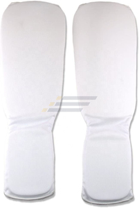 Protège-tibias en néoprène blanc pour la boxe, équipement de protection élastique à enfiler, respirant, couleur unie, pour homme adulte - Product Image 3