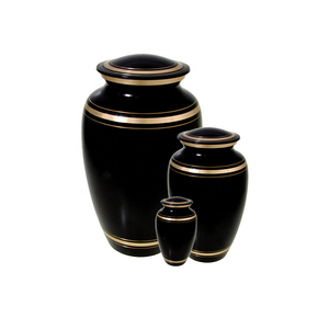 Urna de metal de cremación con revestimiento negro, tamaño grande, diseño elegante, precio barato, venta de urna de cremación de metal decorativa para sala de exposiciones - Product Image 3