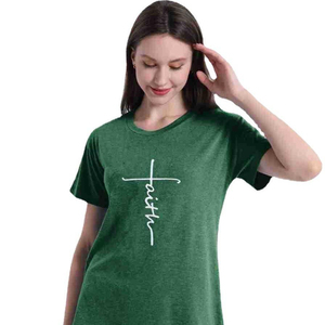 Camiseta de mujer con estampado personalizado, camiseta de verano de color sólido, camiseta informal de algodón para mujer, camiseta estampada elegante para mujer - Product Image 2