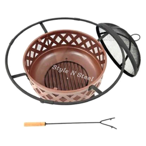 Classical <b>Fire</b> <b>Pit</b> Heat Resistant Paint Freestanding Design Coal/Wood Burning Outdoor & BBQ - Product Image 2