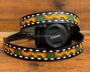 New Arrival 2025 Custom Hand <b>Tooled</b> <b>Leather</b> 4cm Wide Adjustable Camera Shoulder Strap Cowboy <b>Leather</b> Neck Camera Straps for DLSR - Product Image 3