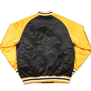 Chaqueta Bomber Negra y Amarilla de Grambling State, Premium, con Cierre Completo, Satén con Ribete de Punto y Forro de Viscosa Suave, para Primavera - Product Image 4