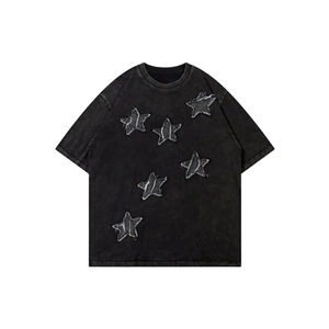 T-shirts surdimensionnés pour hommes imprimés DTG, 100% coton, coupe ample, épaules tombantes, col rond, style vintage baggy, streetwear - Product Image 1