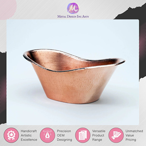 India Origin Manufacturer & Exporter Selling Oval Shape Rose Gold Copper Ice Bucket to Hold Ice Cubs and Beer Bottles on Sale - Product Image 3