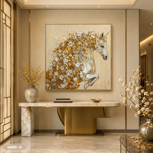 Peinture sur miroir personnalisée de chevaux au galop HALO de haute qualité, peinte à la main avec des détails fins, décoration murale artisanale, origine Vietnam - Product Image 6