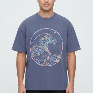 Camiseta clásica con estampado reflectante para hombre, camiseta de algodón de primera calidad, ropa ligera de manga corta para uso diario, estilo callejero - Product Image 3