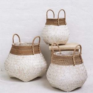Cestas de Bambú Gris al por Mayor, Contenedores de Almacenamiento para el Hogar y Jardín, Organizador de Cocina Tejido, Cesta Grande para Ropa y Artículos del Hogar - Product Image 4