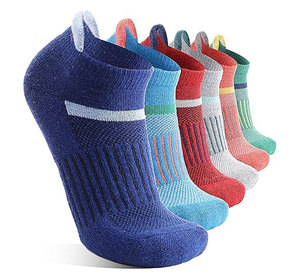Chaussettes de sport respirantes à coupe basse avec motif rayé en plusieurs couleurs pour toutes les saisons et les sports de plein air - Product Image 3
