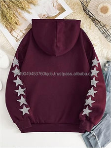 Sudadera con capucha y cremallera para hombre, talla grande, de invierno, bordada, estilo Y2K, con estrellas de diamantes de imitación, cordón ajustable, manga regular, estilo streetwear - Product Image 3