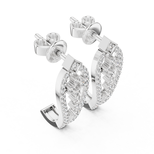 Exclusivos Pendientes de Oreja con Diamantes Redondos Cultivados en Laboratorio, Chapados en Rodio, en Oro Blanco de 18 Quilates, para Uso Diario, Fiestas y Regalos para Mujeres - Product Image 2