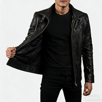 Veste en cuir véritable pour homme, nouveau style, design personnalisé, respirante, couleur unie, pour un look décontracté et streetwear.