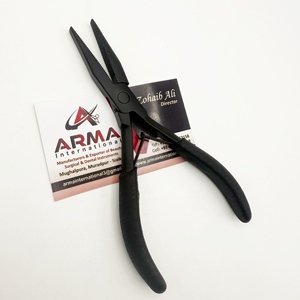 Pince à extensions capillaires à bout plat en acier inoxydable noir mat, multifonctionnelle, avec logo personnalisé - Product Image 2
