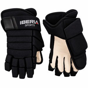 Guantes de Hockey sobre Hielo Negros Personalizados IBERIA Premium con Acolchado Protector, Guantes para Jugadores de Hockey, Venta al Por Mayor OEM - Product Image 1