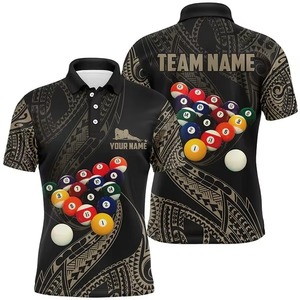 เสื้อโปโลผ้าโพลีเอสเตอร์/คอตตอนคุณภาพสูง ระบายเหงื่อได้ดี สำหรับบิลเลียด พิมพ์ชื่อทีม/สโมสร/ผู้เล่นตามสั่ง - Product Image 5