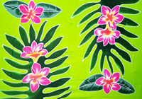 Sarong de Plage d'Été Mode Femme en Rayonne Peint à la Main, Motif Floral Île Tropicale, Qualité Supérieure