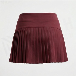 Jupe plissée courte pour femme, couleur unie, taille élastique, style sportif, respirante, à porter toute l'année - Product Image 3
