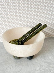 Ensemble de saladiers et cuillères en résine blanche à motif tourbillon, vaisselle de fête, vaisselle de qualité alimentaire, écologique, ustensiles de cuisine mignons - Product Image 5