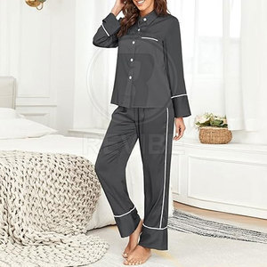 Stylish Wear Women Summer Sleeping Suit 100% Cotton Casual Lightweight Breathable Cozy Elastic Waist Full Length for Rest - Product Image 4