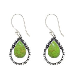 COPPER GREEN TURQUOISE 925 Sterling <b>Silver</b> <b>Earring</b> Handmade Gemstone Jewelry Women <b>Earring</b> Unique Jewelry - Product Image 1