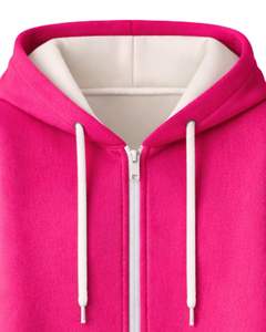 Sudadera con capucha larga con cremallera, color rosa, para mujer, abrigo de invierno con forro polar, sudadera informal extragrande con bolsillos, OEM personalizado - Product Image 3