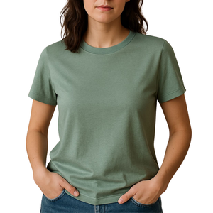 T-shirt décontracté streetwear pour femme, coupe classique, 100% coton, col rond, manches courtes, maille respirante, écologique, style urbain, été - Product Image 5