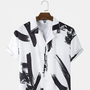 Chemises pour hommes personnalisées à manches courtes en rayonne 100% imprimées par sublimation, style hawaïen décontracté, impression par sublimation personnalisée - Product Image 1