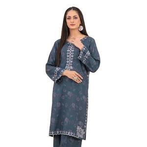 Robe Panjabi élégante en lin trois pièces pour femmes Belle tenue décontractée indienne et pakistanaise pour les mariages et les fêtes Direct India - Product Image 1