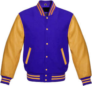 Chaqueta Varsity Deportiva de Béisbol para Hombre, con Cuerpo de Lana y Mangas de Cuero Rojo - Product Image 3