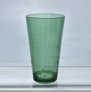 18 oz Outdoor <b>Plastic</b> <b>Tumbler</b> Elegant Palm Tree Design Green Vintage Style Premium Drinkware Party Home Use - Product Image 2