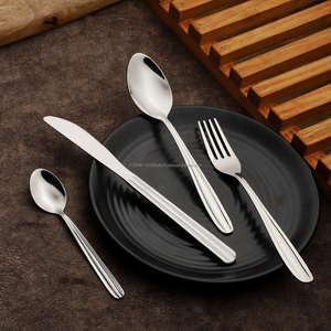 Juego de cubiertos/cubiertos de acero inoxidable plateado brillante de alto grado 202/304, cuchara brillante, tenedor y cuchillo, cuchara para bebé, hecho en La India - Product Image 1