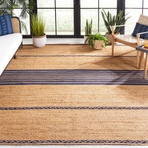 Tapis en jute fait main à motif diamant |   Tapis rectangulaire bohème en fibres naturelles |   Tapis rustique écologique à poils ras en jute fine - Product Image 2