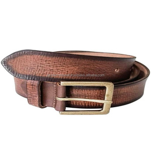 Cinturón informal de cuero con textura marrón tostado de alta calidad para hombres cinturón informal de negocios para hombres de suministro al por mayor de alta calidad - Product Image 2