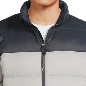 Chaqueta Acolchada para Hombre con Bloques de Color, Cortavientos, Cierre de Cremallera, Cuello Alto, Abrigo Casual de Invierno, Ajuste Regular, Relleno de Poliéster - Product Image 5