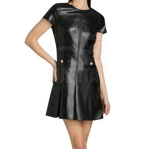 Vestido Lápiz de Cuero Genuino Transpirable de Último Diseño para Mujer, Ajuste Cómodo, Ideal para el Trabajo - Product Image 2