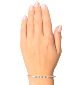 IGI Certified Round Cut Lab Grown Diamond Luxury Tennis Bracelet 9K 10K 14K 18K Solid Gold Minimalist Stackable Wedding Bracelet - Product Image 6