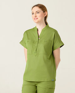 Tenue médicale confortable pour infirmières et médecins, uniforme médical à col en V avec plusieurs poches pour les professionnels de la santé - Product Image 2