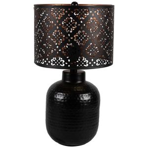 Export Grade Decorative Metal <b>Table</b> <b>Lamp</b> with Cutwork Shade and Transparent Glass Globe Base for Interior Designers - Product Image 6