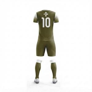 Uniforme de Fútbol Verde Oliva de Moda para Hombre con Estampado Sublimado y Logotipo Blanco, 100% Poliéster, Manga Corta - Product Image 3