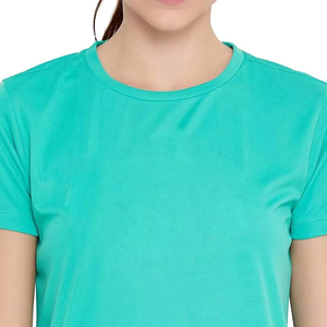 Camiseta de Mujer de Alta Calidad, Estilo Casual, Tejido Suave, Cuello Redondo, Manga Corta, Logotipo Personalizado, Venta al Por Mayor, MOQ Bajo - Product Image 3