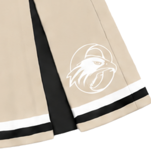 Ensemble d'uniforme de cheerleading noir et blanc neutre, débardeur court à col en V sans manches et jupe plissée, pour spectacle de danse et équipe de cheerleading - Product Image 4