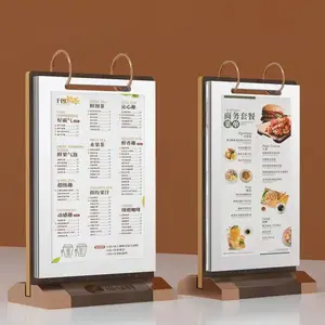 Personalizado simples contador usar acrílico menu cartão armazenamento tabela sinal flip menu cartão titular display stand